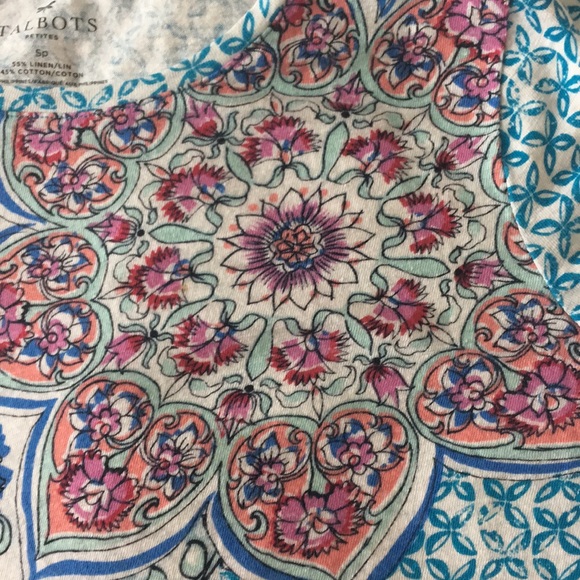 Talbots Multi-Colored floral Tee  Size SP - Picture 6 of 8